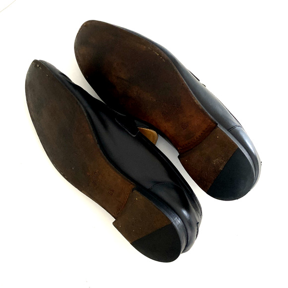 Gucci Jordaan Horsebit Leather Loafer Black Almond Toe Slip On Men's 8.5 - Picture 11 of 12